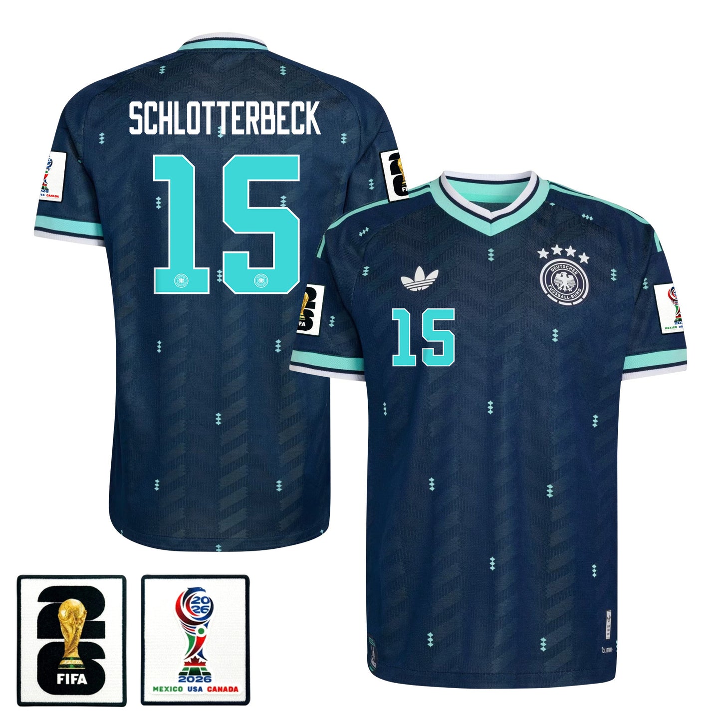 Men's Nico Schlotterbeck Germany National Team 26/27 Patch Authentic Soccer Jersey FIFA World Cup 2026