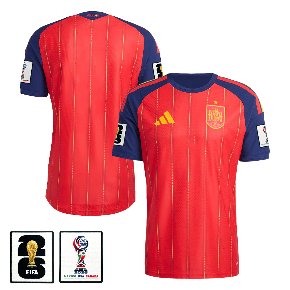 Men's Spain National Team 26/27 Patch Authentic Soccer Jersey FIFA World Cup 2026
