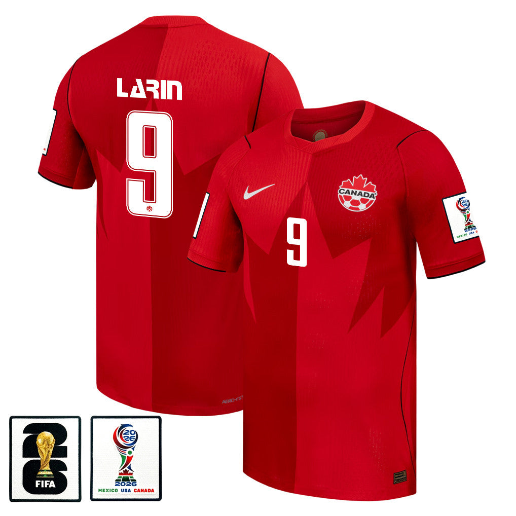 Men's Cyle Larin Canada National Team 26/27 Patch Authentic Soccer Jersey FIFA World Cup 2026
