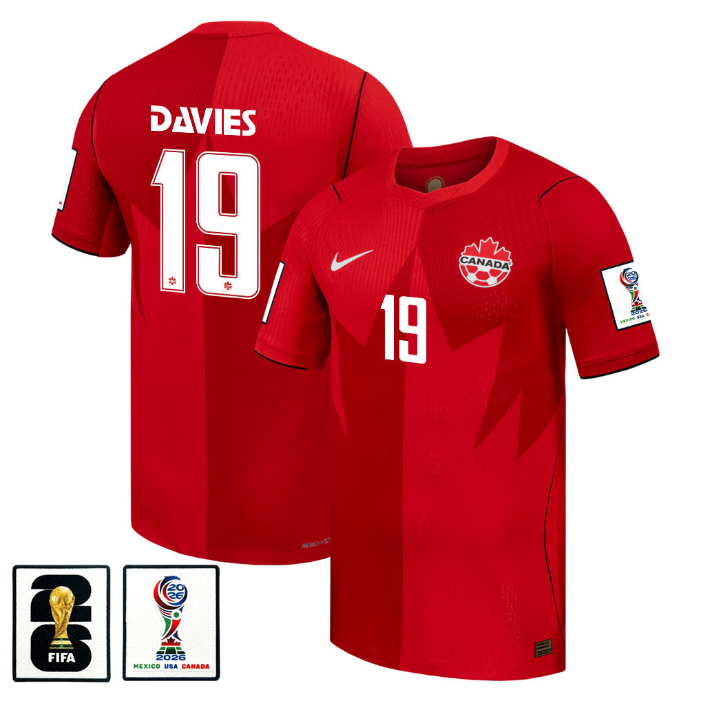Men's Alphonso Davis Canada National Team 26/27 Patch Authentic Soccer Jersey FIFA World Cup 2026