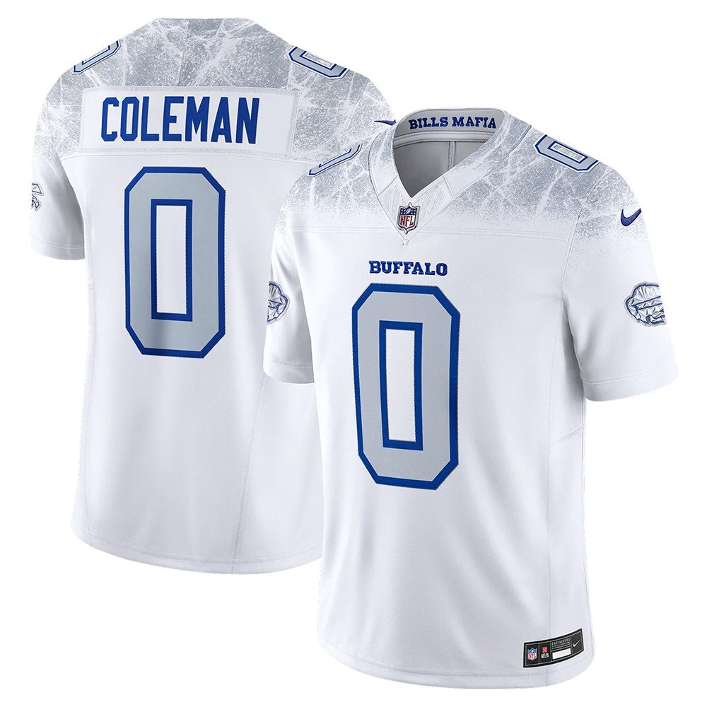Men's Buffalo Bills #0 Keon Coleman White Nike Rivalries Collection F.U.S.E. Vapor Limited Stitched Jersey