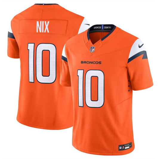 Men's Denver Broncos #10 Bo Nix Nike Draft F.U.S.E. Vapor Limited Stitched Football Jersey