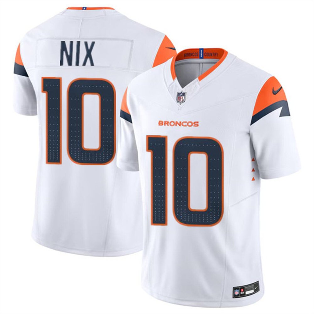 Men's Denver Broncos #10 Bo Nix Nike Draft F.U.S.E. Vapor Limited Stitched Football Jersey