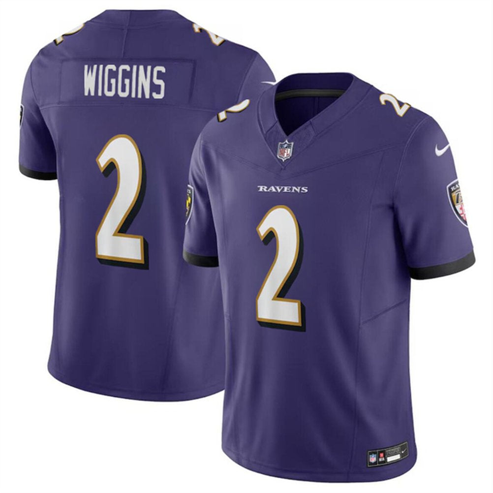 Men's Baltimore Ravens #2 Nate Wiggins Nike F.U.S.E Vapor Limited Football Jersey