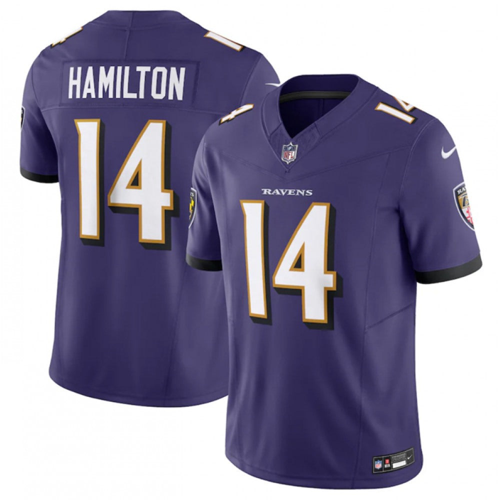 Men's Baltimore Ravens #14 Kyle Hamilton Nike Vapor F.U.S.E. Limited Jersey