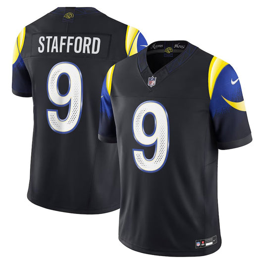 Men's Los Angeles Rams #9 Matthew Stafford Midnight Blue Rivalries Collection F.U.S.E. Vapor Limited Stitched Jersey