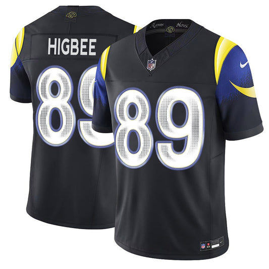 Men's Los Angeles Rams #89 Tyler Higbee Midnight Blue Rivalries Collection F.U.S.E. Vapor Limited Stitched Jersey