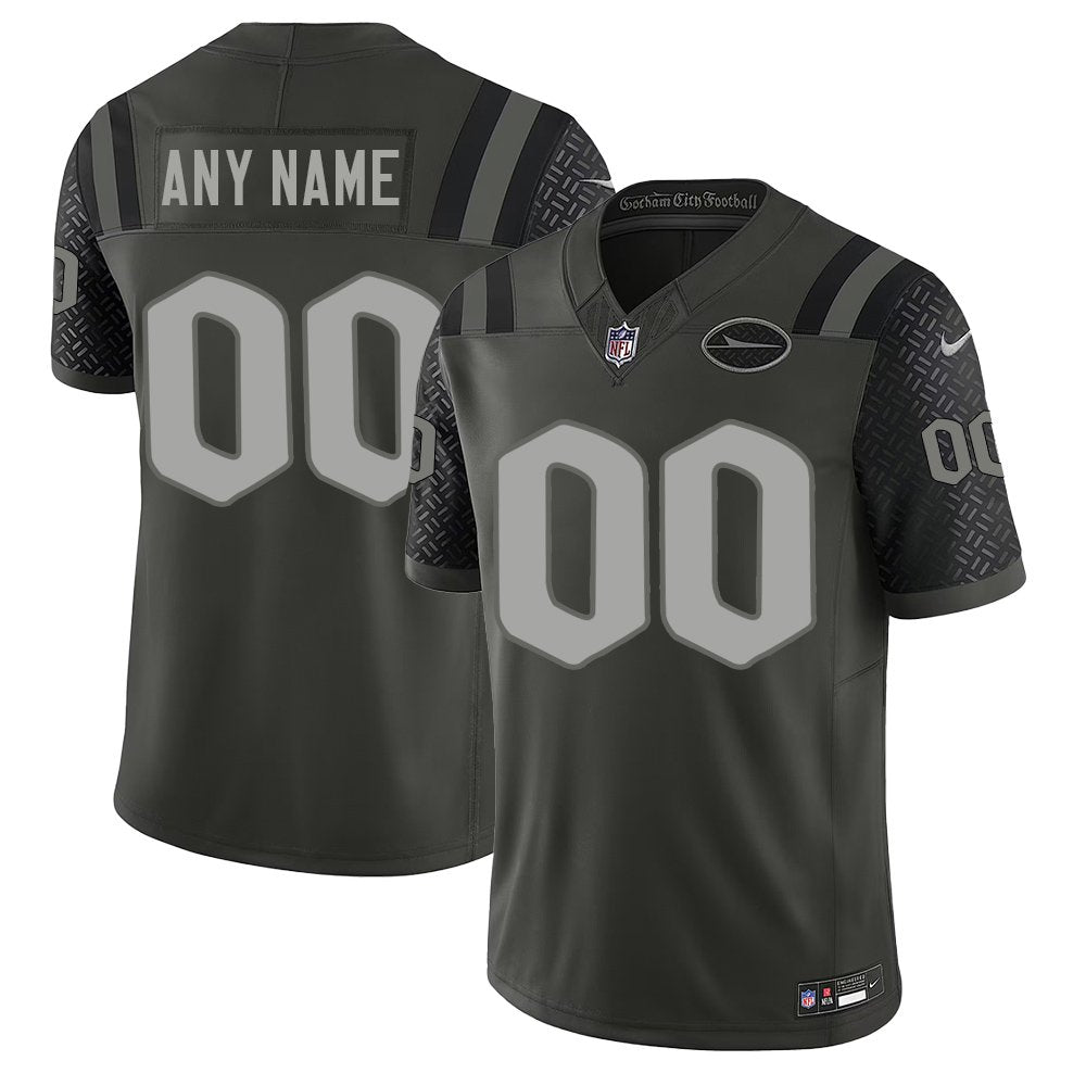 Men's New York Jets Custom Black Rivalries Collection F.U.S.E. Vapor Limited Stitched Jersey