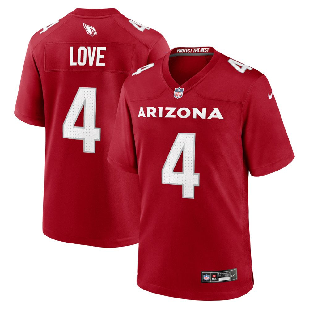 Men's Arizona Cardinals #4 Jeremiyah Love 2026 NFL Draft Game Jersey