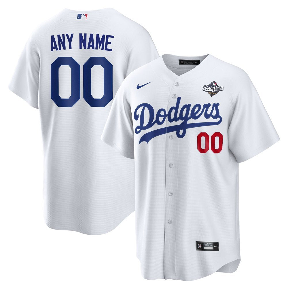 Men's Los Angeles Dodgers Custom Nike White 2025 World Series Home Limited Jersey