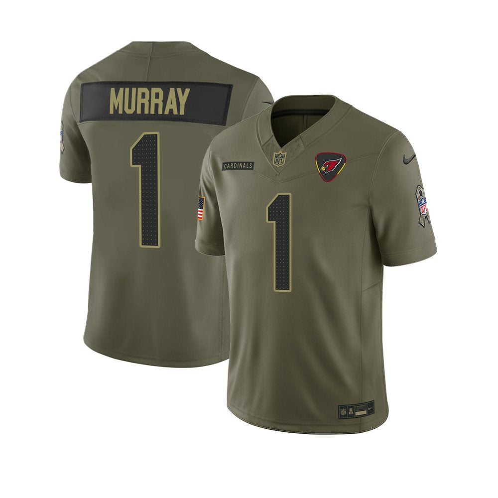 Men's Arizona Cardinals #1 Kyler Murray Nike Olive 2025 Salute to Service Retired Limited Jersey