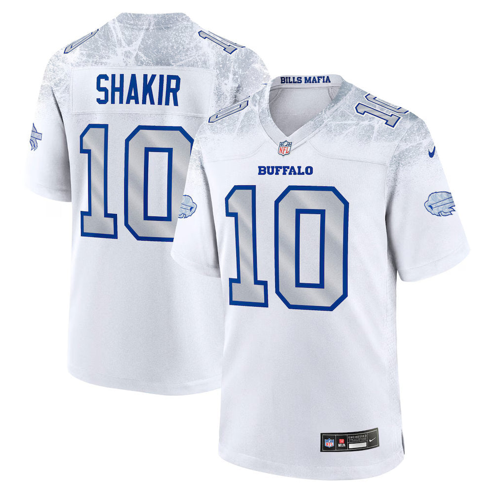 Men's Buffalo Bills #10 Khalil Shakir Nike White Rivalries Collection Game Jersey