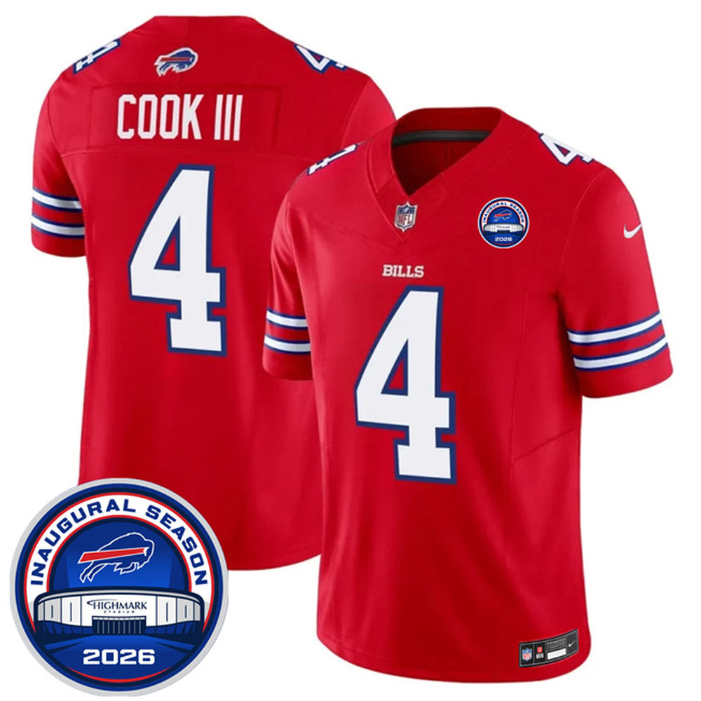 Men's Buffalo Bills #4 James Cook III 2026 Inaugural Season at Highmark Stadium Vapor F.U.S.E. Limited Jersey
