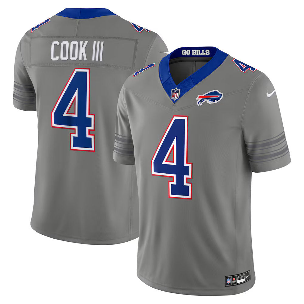 Men's Buffalo Bills #4 James Cook III Nike Gray Nickel City Vapor F.U.S.E. Limited Jersey