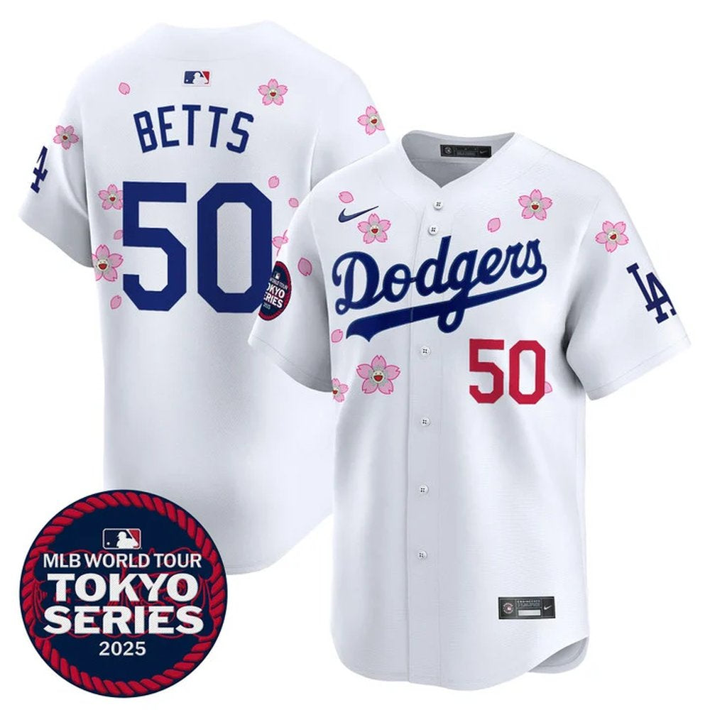 Nike Men's Los Angeles Dodgers #50 Mookie Betts Tokyo 2025 Stitched Jersey