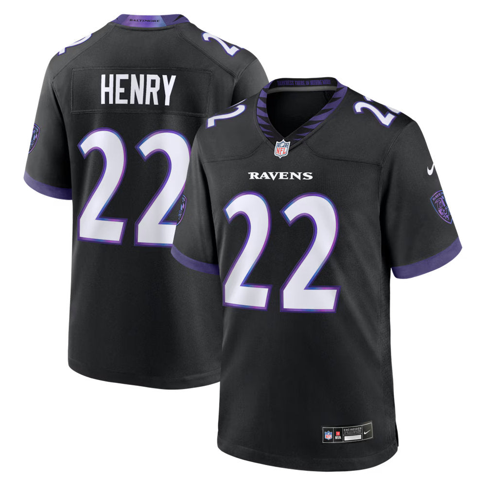 Men's Baltimore Ravens #22 Derrick Henry 2026 Nike Vapor F.U.S.E. Sewn Down Limited Jersey