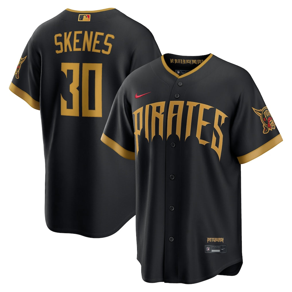Men's Pittsburgh Pirates #30 Paul Skenes Black 2026 City Connect Stitched Jersey