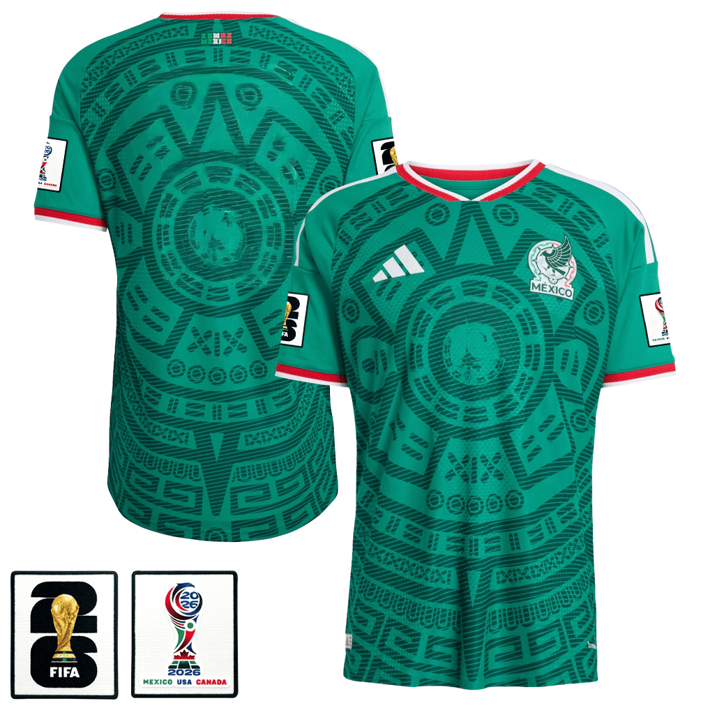 Men's Mexico National Team 26/27 Patch Authentic Home Soccer Jersey FIFA World Cup 2026