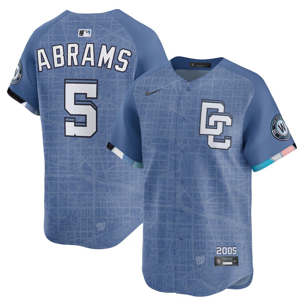 Men's Washington Nationals #5 CJ Abrams Blue City Connect Limited Jersey
