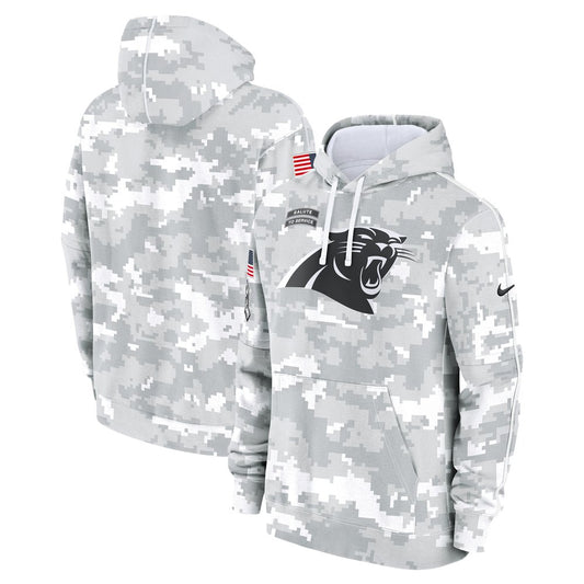 Men's Carolina Panthers Nike Arctic Camo Salute to Service Club Fleece Pullover Hoodie