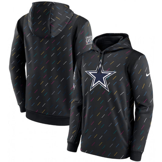 Men's Dallas Cowboy Charcoal Crucial Catch Therma Pullover Hoodie