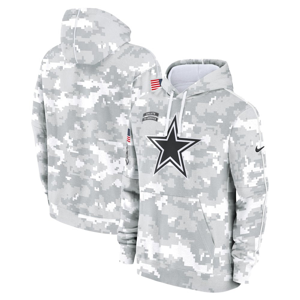Men's Dallas Cowboys Nike Arctic Camo Salute to Service Club Fleece Pullover Hoodie
