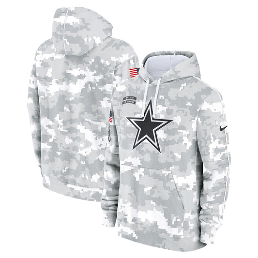 Men's Dallas Cowboys Nike Arctic Camo Salute to Service Club Fleece Pullover Hoodie