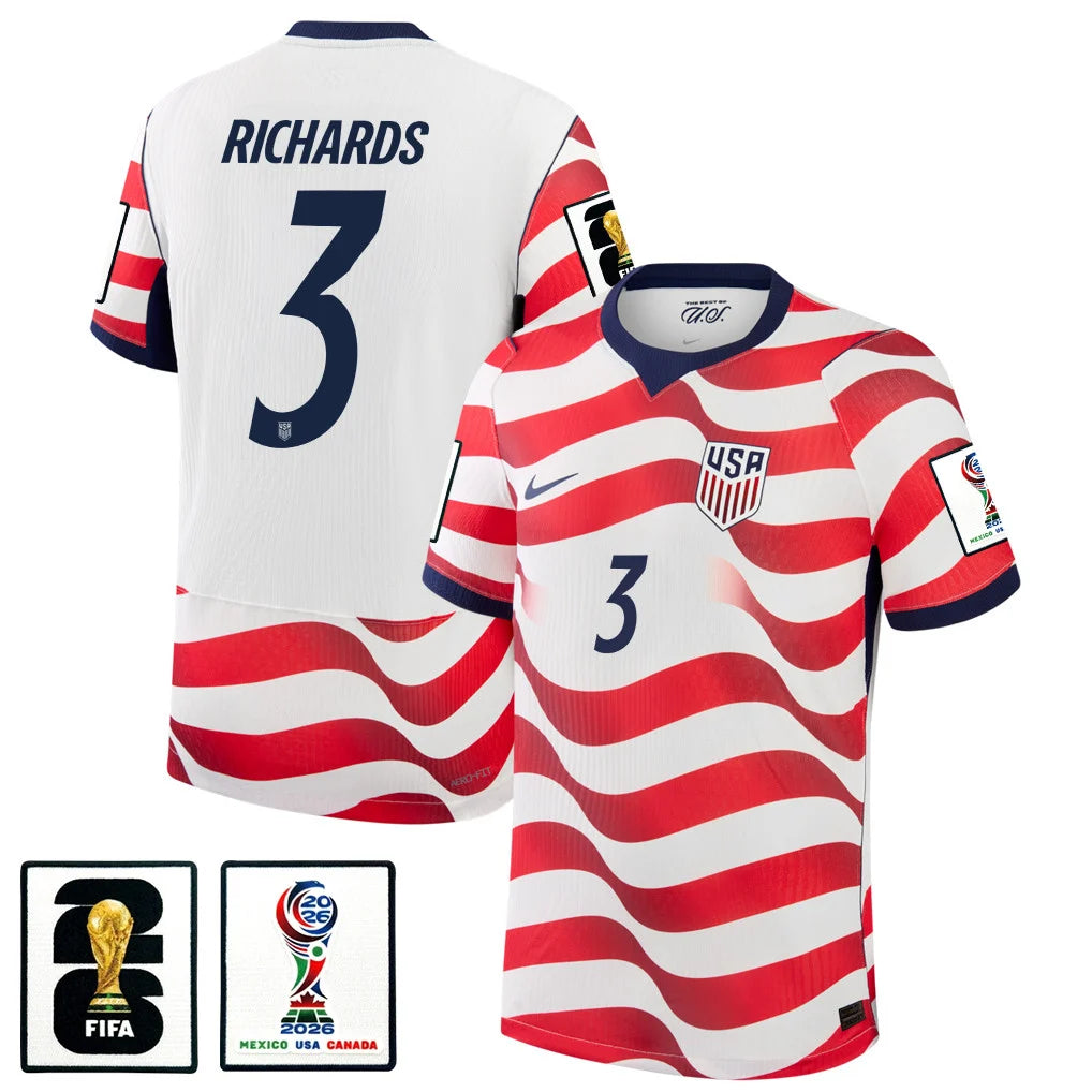 Men's Chris Richards USMNT 26/27 Patch Authentic Soccer Jersey FIFA World Cup 2026