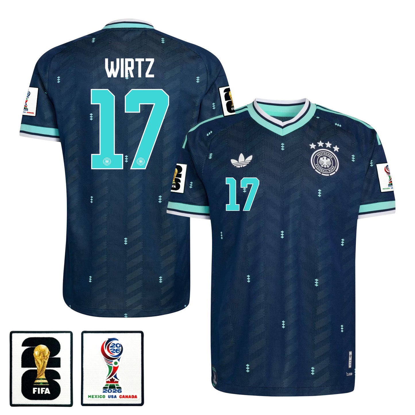 Men's Flonian Wirtz Germany National Team 26/27 Patch Authentic Soccer Jersey FIFA World Cup 2026