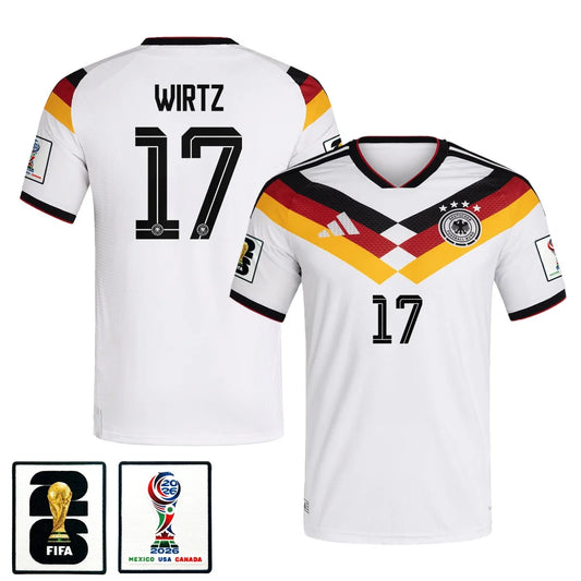 Men's Florian Wirtz Germany National Team 26/27 Patch Authentic Soccer Jersey FIFA World Cup 2026