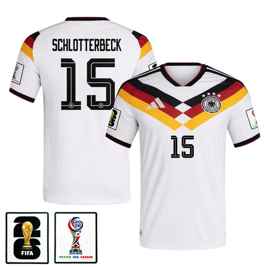 Men's Nico Schlotterbeck Germany National Team 26/27 Patch Authentic Soccer Jersey FIFA World Cup 2026