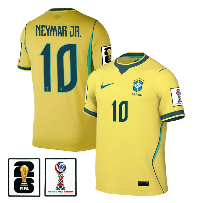 Men's Neymar Jr Brazil National Team 26/27 Patch Authentic Soccer Jersey FIFA World Cup 2026