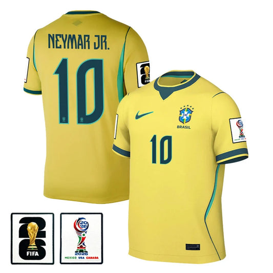 Men's Neymar Jr Brazil National Team 26/27 Patch Authentic Soccer Jersey FIFA World Cup 2026