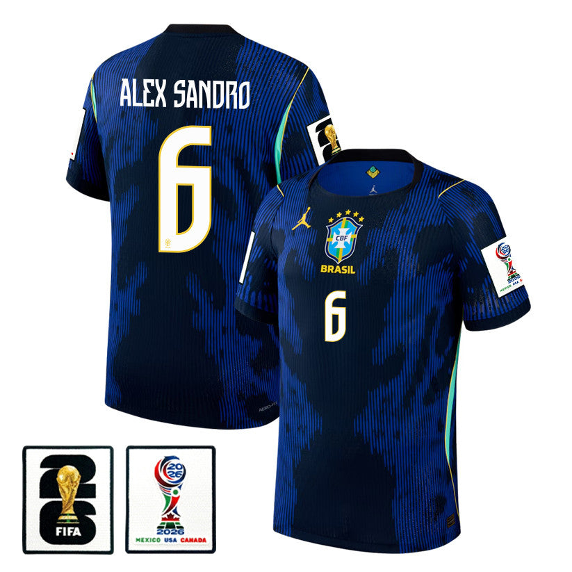 Men's Alex Sandro Brazil National Team 26/27 Patch Authentic Soccer Jersey FIFA World Cup 2026