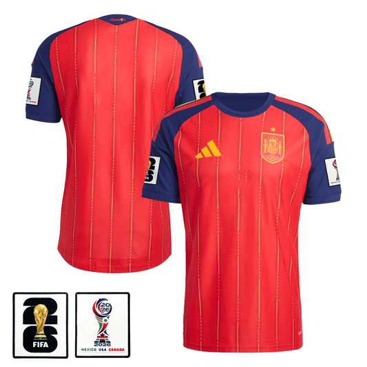 Men's Spain National Team 26/27 Patch Authentic Soccer Jersey FIFA World Cup 2026