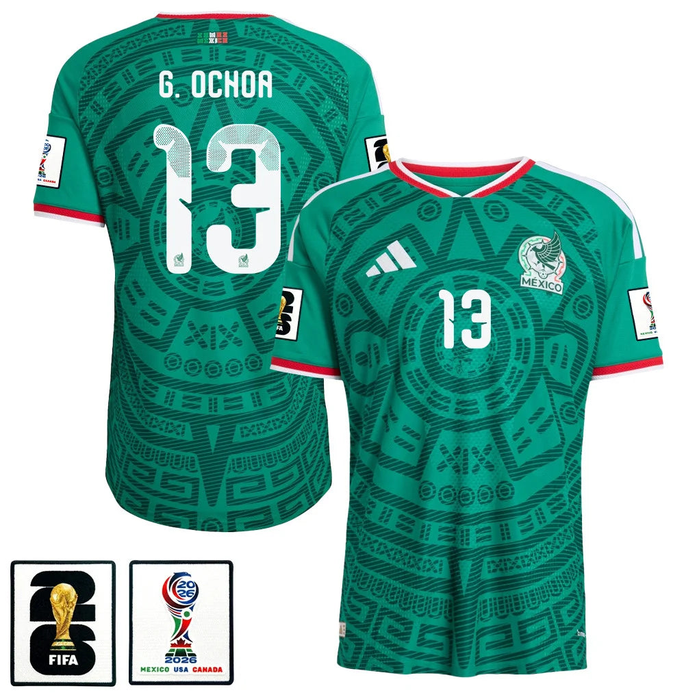 Men's Guillermo Ochoa Mexico National Team 26/27 Patch Authentic Soccer Jersey FIFA World Cup 2026