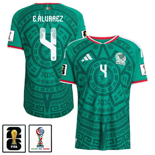 Men's Edson Alvarez Mexico National Team 26/27 Patch Authentic Soccer Jersey FIFA World Cup 2026