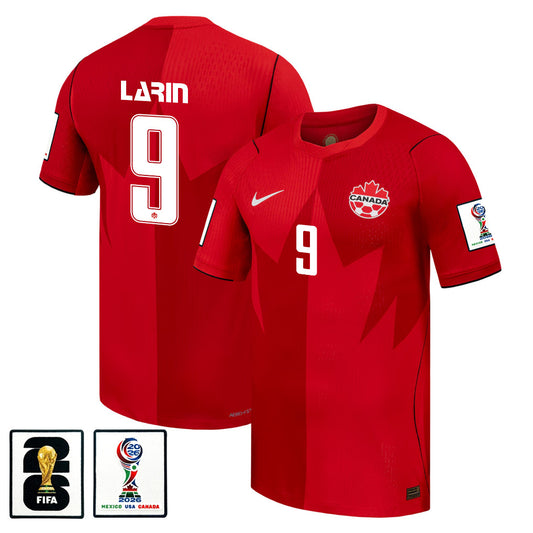 Men's Cyle Larin Canada National Team 26/27 Patch Authentic Soccer Jersey FIFA World Cup 2026
