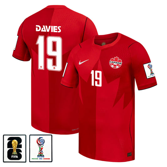 Men's Alphonso Davis Canada National Team 26/27 Patch Authentic Soccer Jersey FIFA World Cup 2026