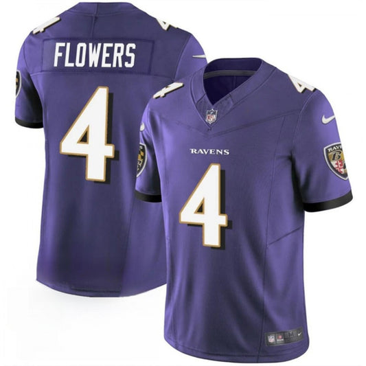 Men's Baltimore Ravens #4 Zay Flowers Nike F.U.S.E. Vapor Limited Football Jersey