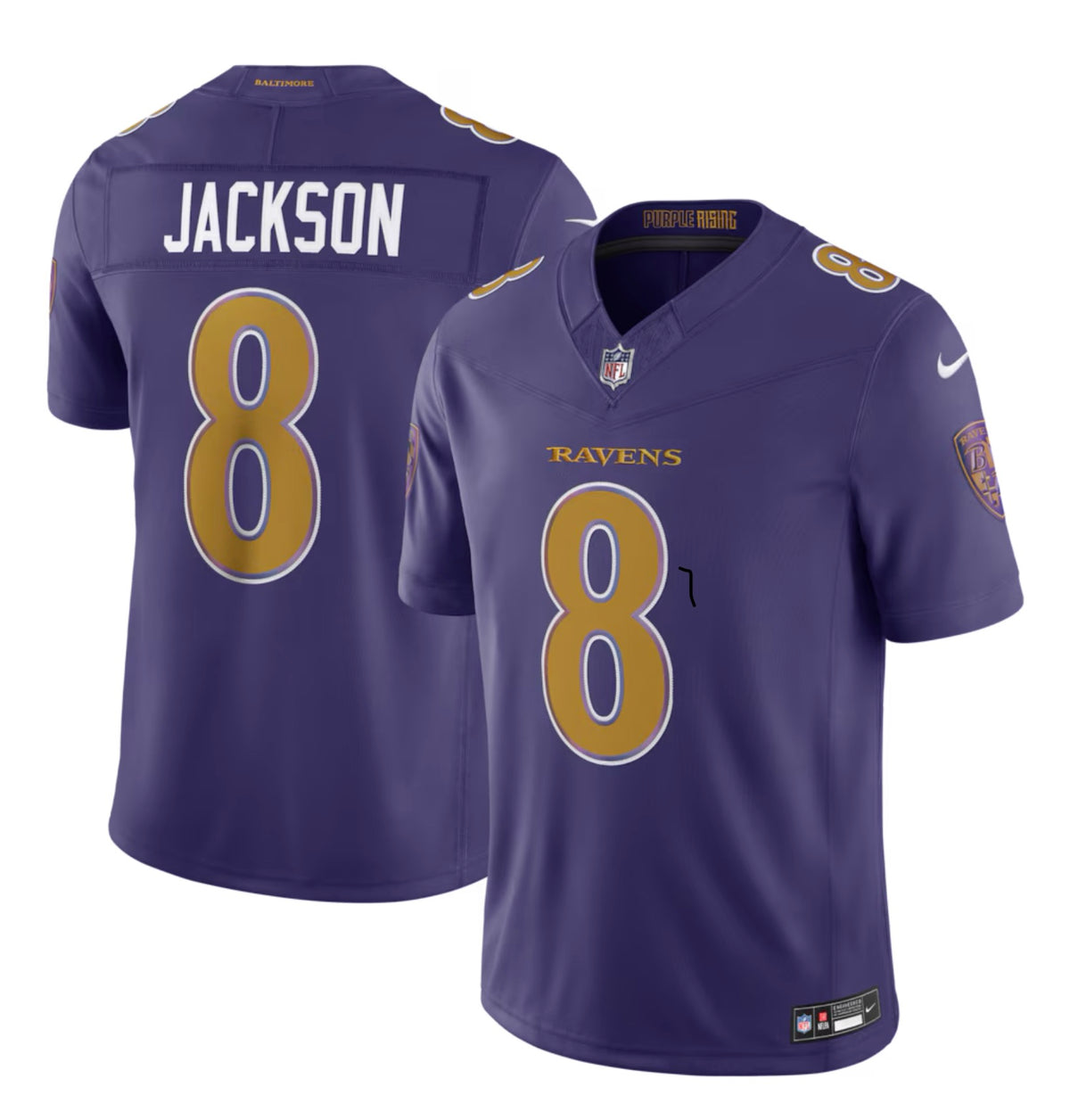 Men's Baltimore Ravens Lamar Jackson Nike Purple Alternate Vapor F.U.S.E. Stitched Limited Jersey