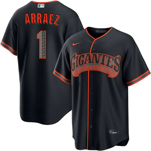 Men’s MLB Luis Arraez San Francisco Giants 2026 Alternate Black Stadium Gigantes Baseball Jersey ...