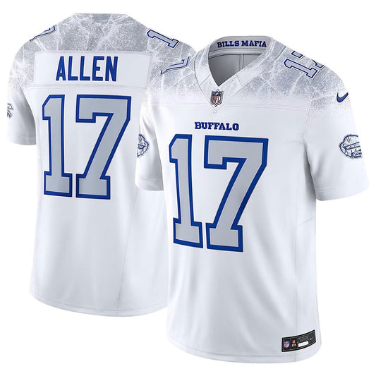 Men's Buffalo Bills #17 Josh Allen White Nike Rivalries Collection F.U.S.E. Vapor Limited Stitched Jersey