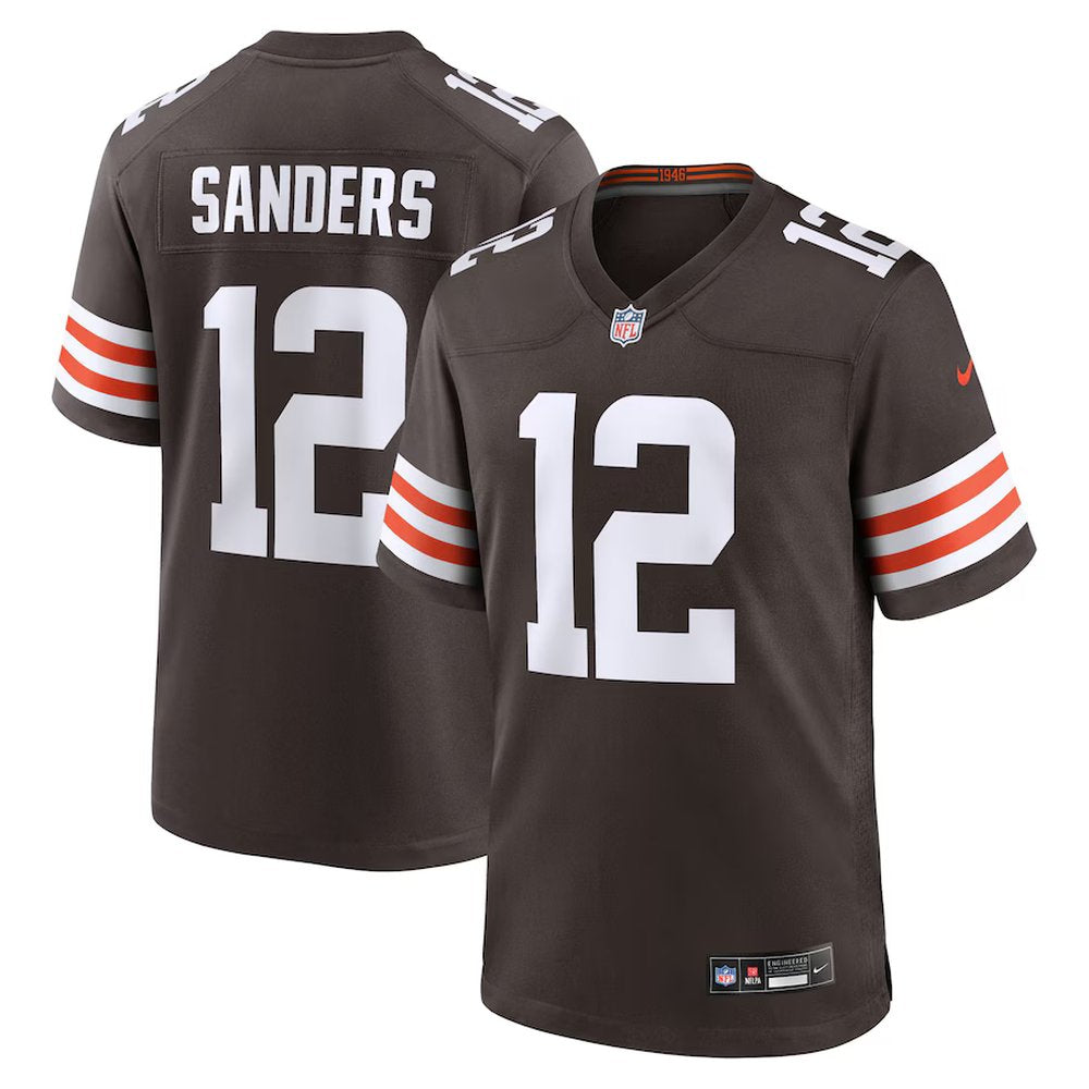 Men's Cleveland Browns #12 Shedeur Sanders Nike 2025 NFL Draft Game Jersey