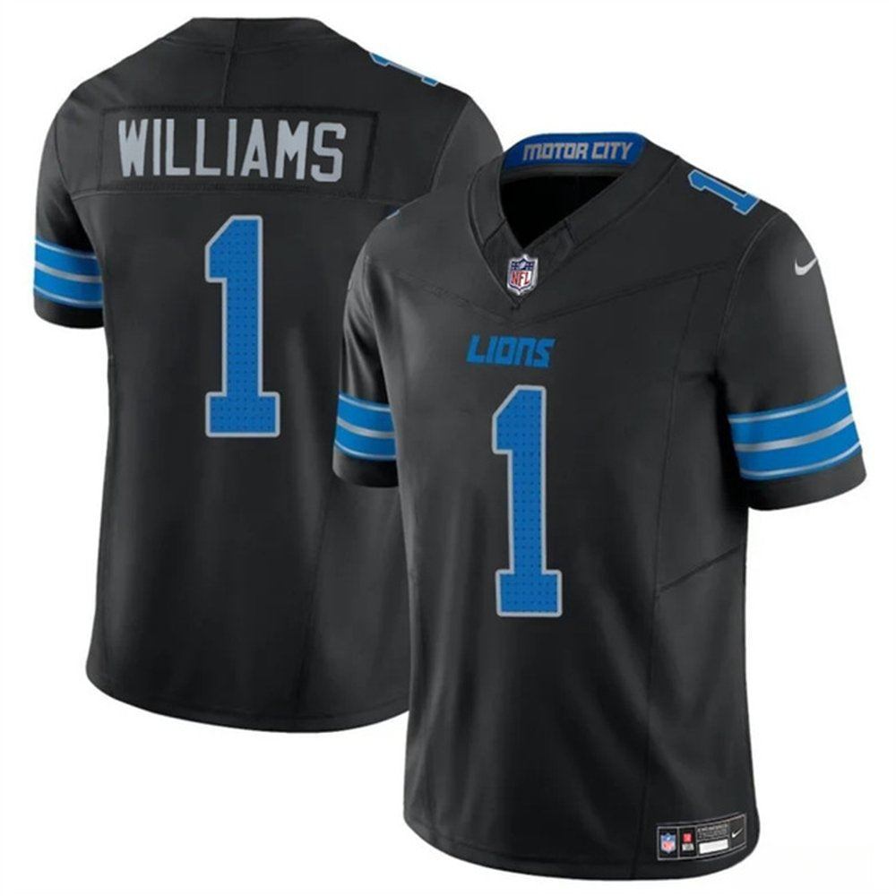 Men's Detroit Lions #1 Jameson Williams Nike F.U.S.E. Vapor Limited Stitched Jersey