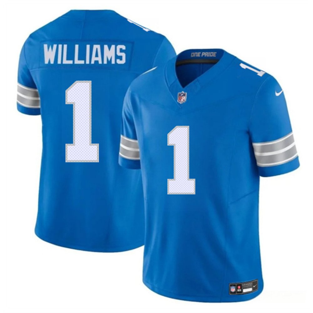 Men's Detroit Lions #1 Jameson Williams Nike F.U.S.E. Vapor Limited Stitched Jersey