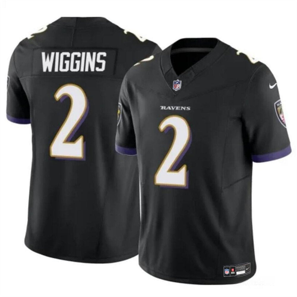 Men's Baltimore Ravens #2 Nate Wiggins Nike F.U.S.E Vapor Limited Football Jersey