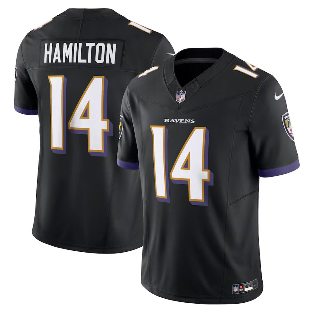 The Digital Locker Room Men's Baltimore Ravens #14 Kyle Hamilton Nike Vapor F.U.S.E. Limited Jersey - Black / S