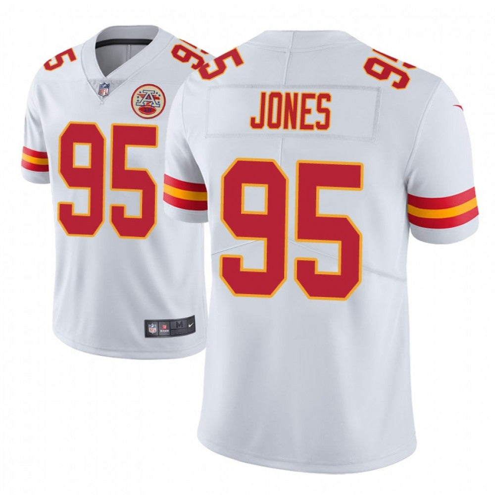 Men's Kansas City Chiefs #95 Chris Jones White Vapor Untouchable Limited Stitched NFL Jersey