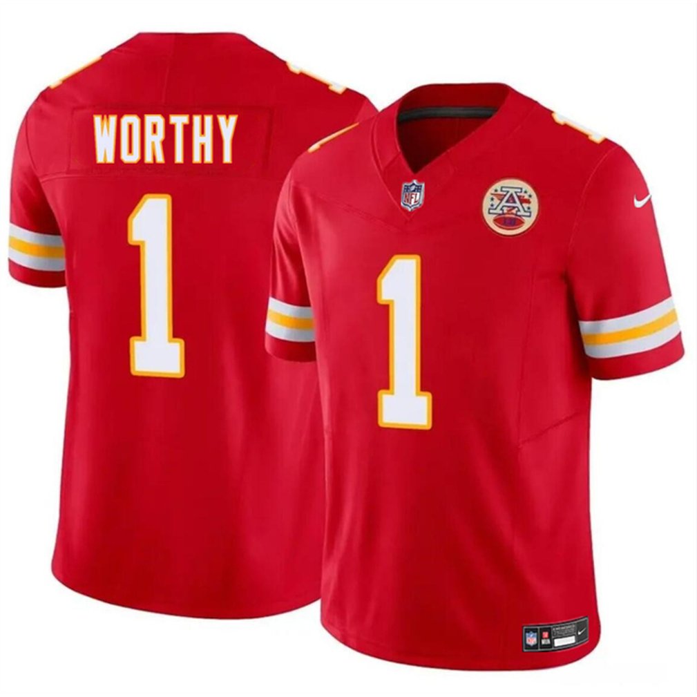 Men's Kansas City Chiefs #1 Xavier Worthy Nike F.U.S.E. Vapor Untouchable Limited Stitched Football Jersey